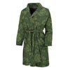 Military Green Camo Flower Pattern Print Men's Bathrobe