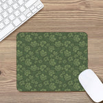 Military Green Camo Flower Pattern Print Mouse Pad