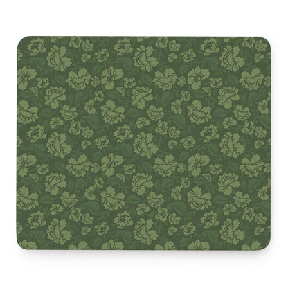 Military Green Camo Flower Pattern Print Mouse Pad