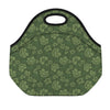 Military Green Camo Flower Pattern Print Neoprene Lunch Bag