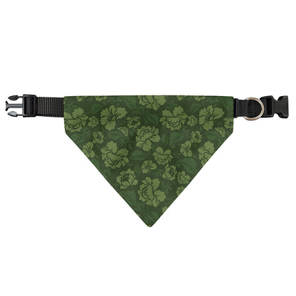 Military Green Camo Flower Pattern Print Over The Collar Dog Bandana