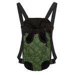 Military Green Camo Flower Pattern Print Pet Carrier Backpack