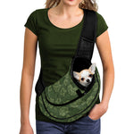 Military Green Camo Flower Pattern Print Pet Sling Carrier