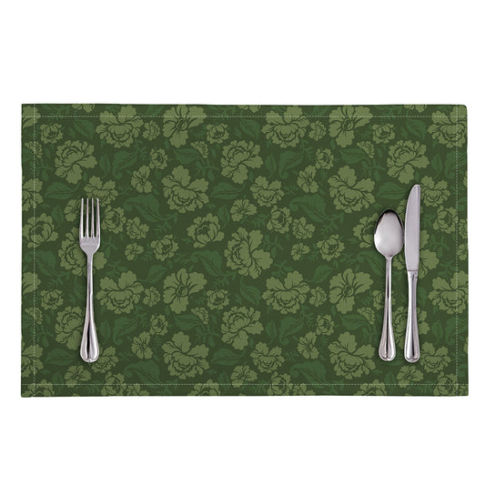 Military Green Camo Flower Pattern Print Placemat
