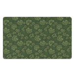 Military Green Camo Flower Pattern Print Polyester Doormat