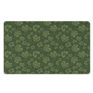 Military Green Camo Flower Pattern Print Polyester Doormat