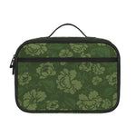 Military Green Camo Flower Pattern Print Portable Lunch Bag