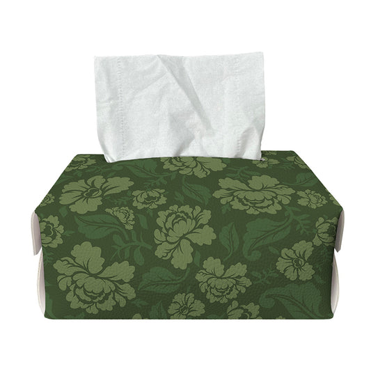 Military Green Camo Flower Pattern Print Rectangle Tissue Box Cover