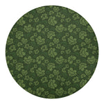 Military Green Camo Flower Pattern Print Round Blanket