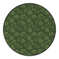 Military Green Camo Flower Pattern Print Round Floor Mat