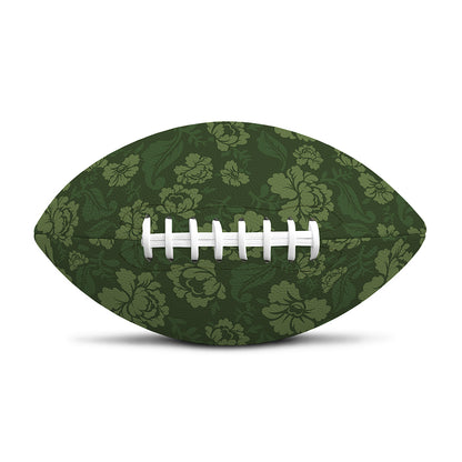 Military Green Camo Flower Pattern Print Rugby Ball