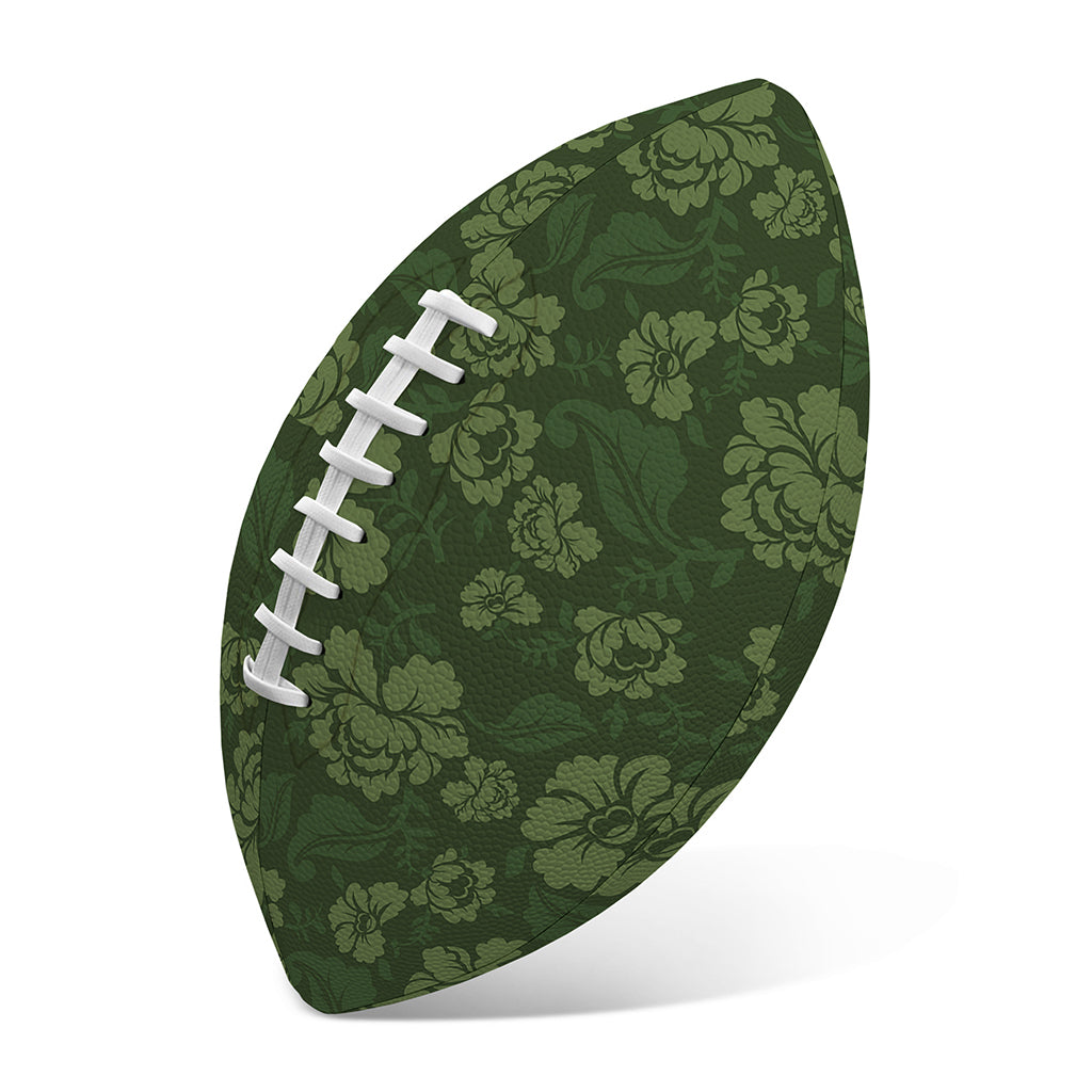 Military Green Camo Flower Pattern Print Rugby Ball