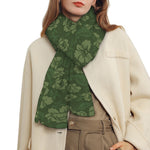 Military Green Camo Flower Pattern Print Scarf