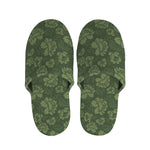 Military Green Camo Flower Pattern Print Slippers