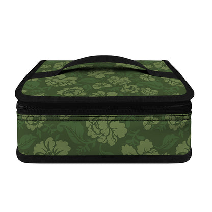Military Green Camo Flower Pattern Print Small Lunch Bag