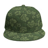 Military Green Camo Flower Pattern Print Snapback Cap