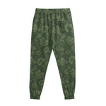 Military Green Camo Flower Pattern Print Sweatpants