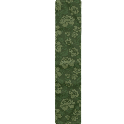 Military Green Camo Flower Pattern Print Table Runner