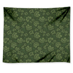 Military Green Camo Flower Pattern Print Tapestry