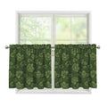 Military Green Camo Flower Pattern Print Tier Curtains