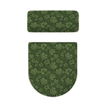 Military Green Camo Flower Pattern Print Toilet Lid And Tank Cover Set