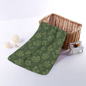 Military Green Camo Flower Pattern Print Towel