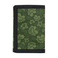 Military Green Camo Flower Pattern Print Trifold Wallet