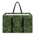 Military Green Camo Flower Pattern Print Utility Tote Bag