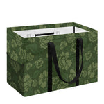 Military Green Camo Flower Pattern Print Utility Tote Bag