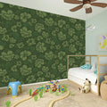 Military Green Camo Flower Pattern Print Wall Sticker