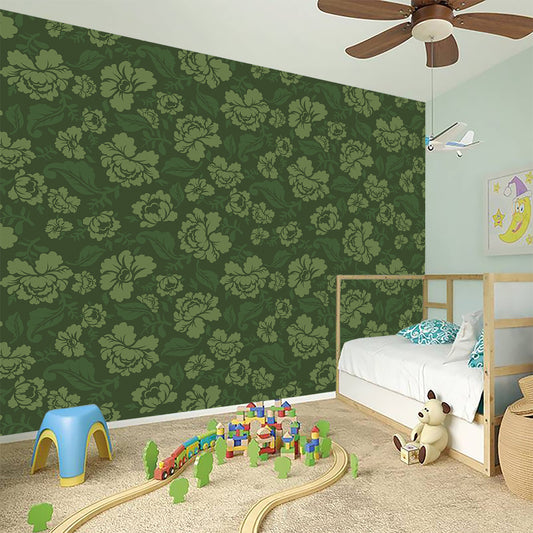 Military Green Camo Flower Pattern Print Wall Sticker