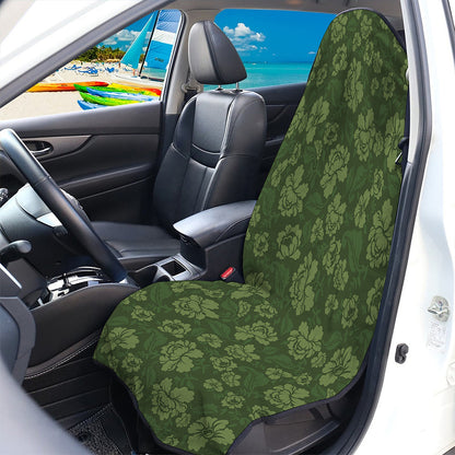 Military Green Camo Flower Pattern Print Waterproof Car Seat Cover