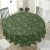 Military Green Camo Flower Pattern Print Waterproof Round Tablecloth