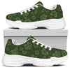 Military Green Camo Flower Pattern Print White Chunky Shoes