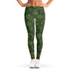 Military Green Camo Flower Pattern Print Women's Leggings