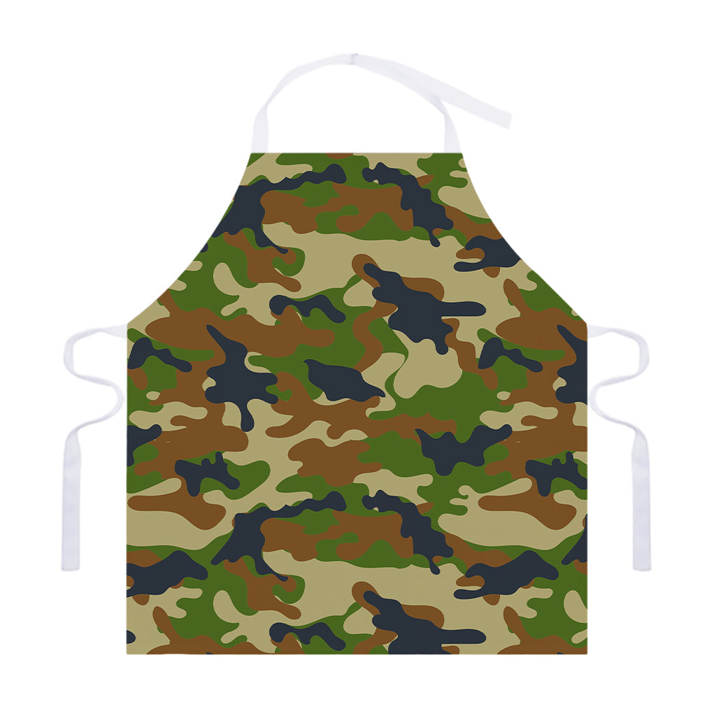 Military Green Camouflage Print Adjustable Apron