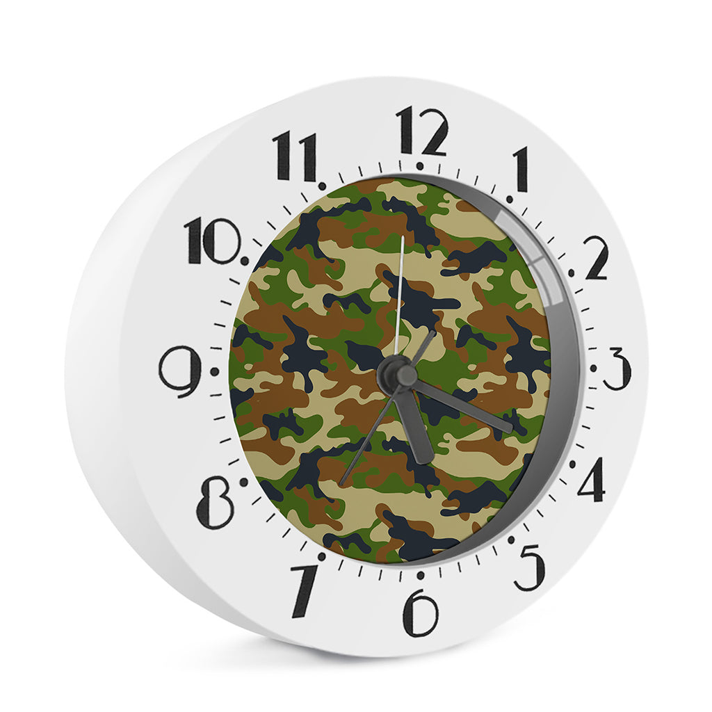 Military Green Camouflage Print Alarm Clock