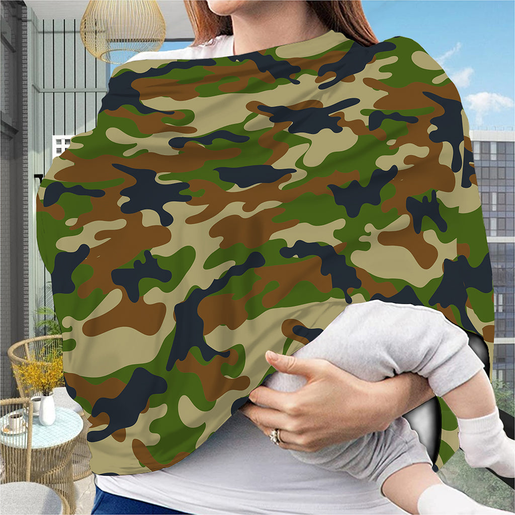 Military Green Camouflage Print Baby Seat Cover