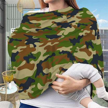 Military Green Camouflage Print Baby Seat Cover