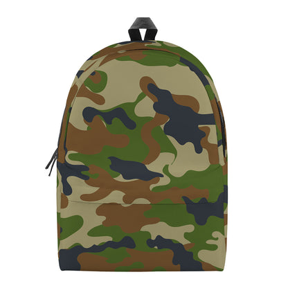 Military Green Camouflage Print Backpack