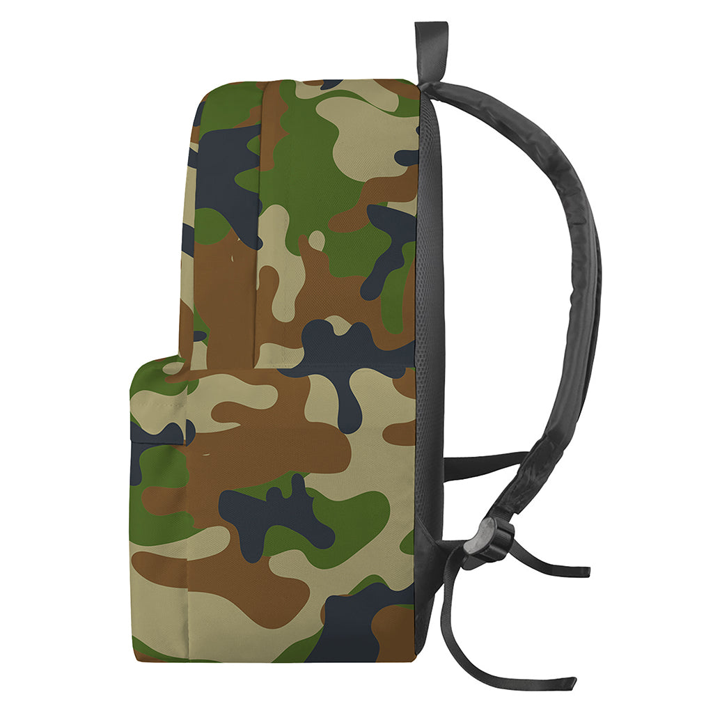 Military Green Camouflage Print Backpack