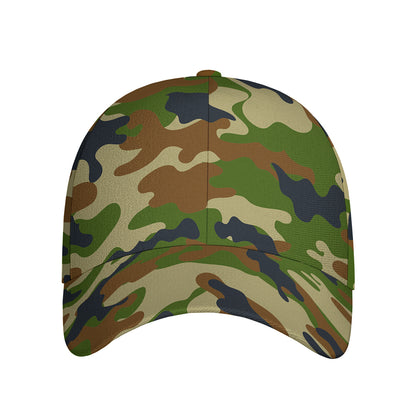 Military Green Camouflage Print Baseball Cap