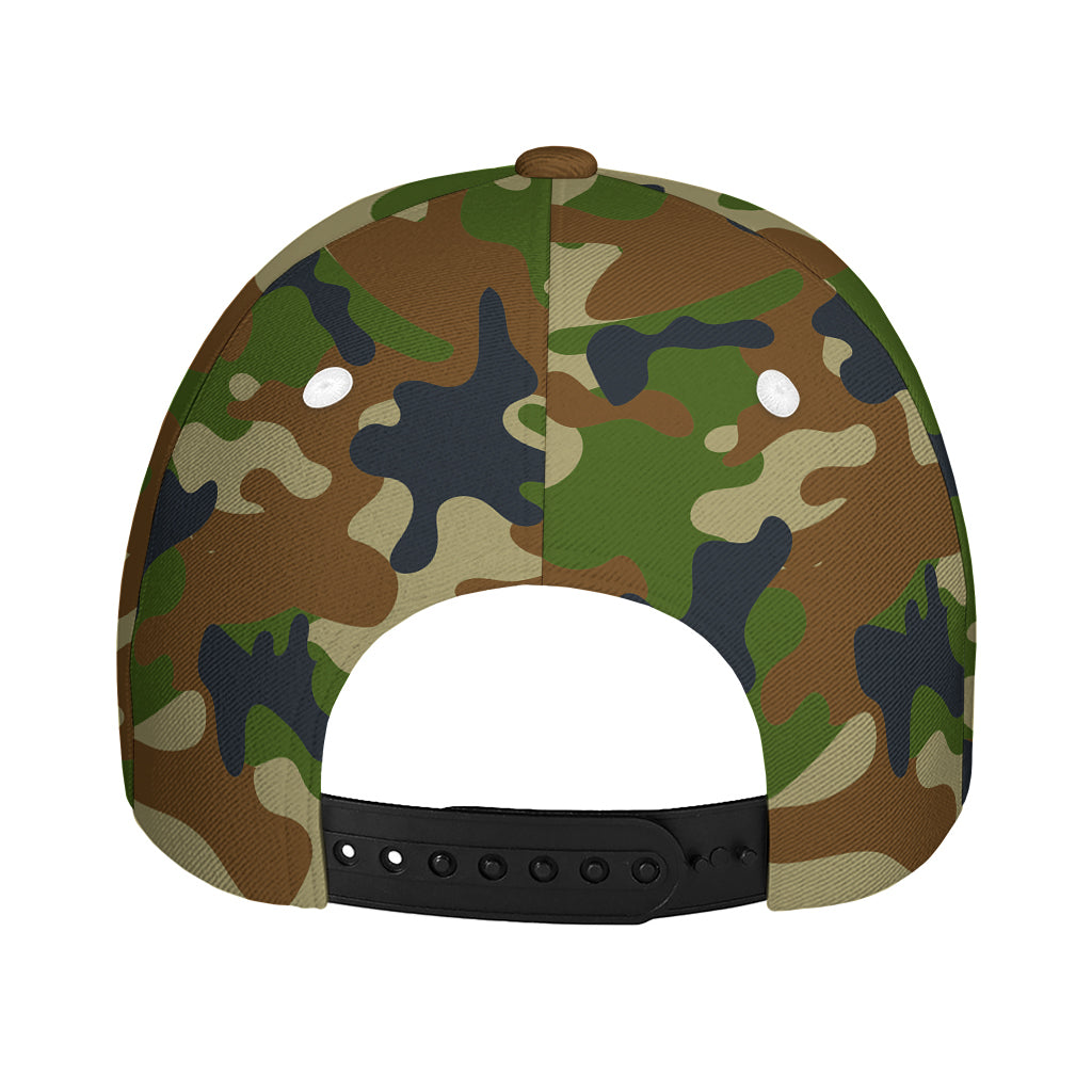 Military Green Camouflage Print Baseball Cap