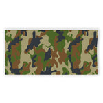 Military Green Camouflage Print Beach Towel
