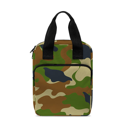 Military Green Camouflage Print Bible Tote Bag