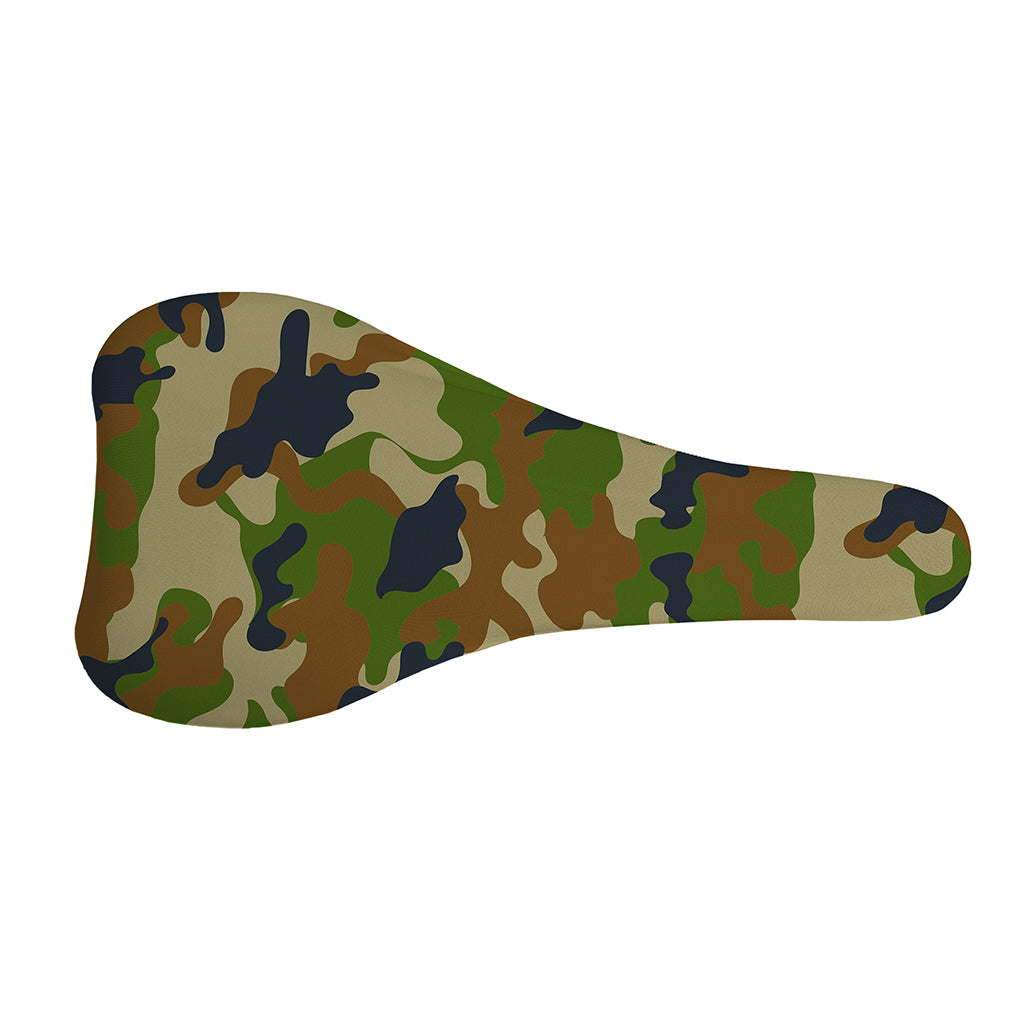 Military Green Camouflage Print Bicycle Seat Cover