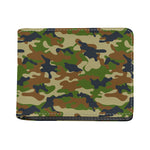 Military Green Camouflage Print Bifold Wallet