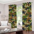 Military Green Camouflage Print Dimout Grommet Curtains