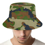 Military Green Camouflage Print Bucket Hat