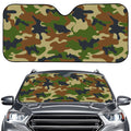 Military Green Camouflage Print Car Windshield Sun Shade